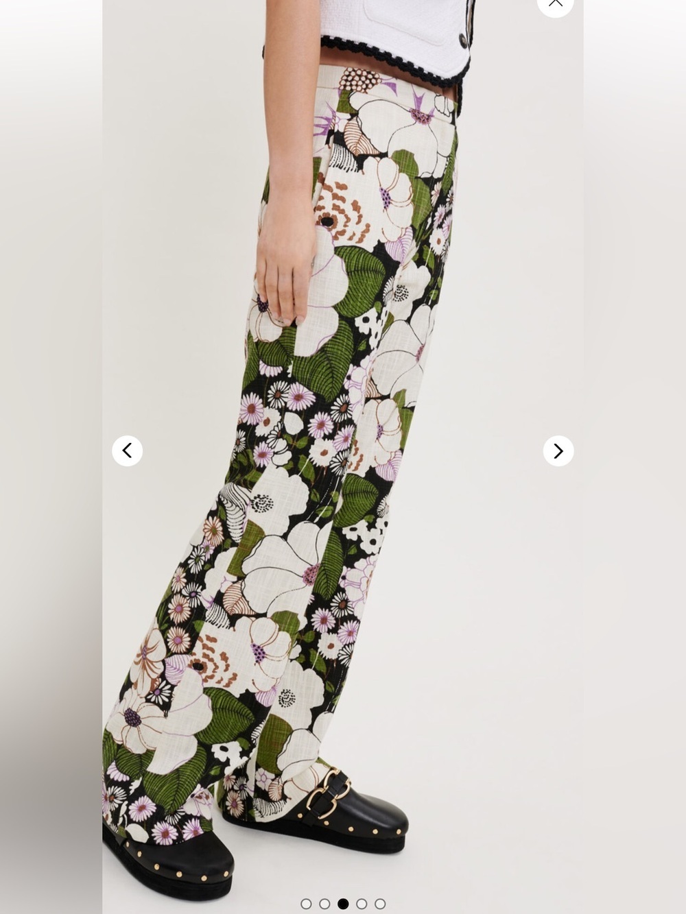 Maje 70s Floral Print Trousers Size FR 38 Boho French Girl Style US Size 6 🌸 - Picture 5 of 10
